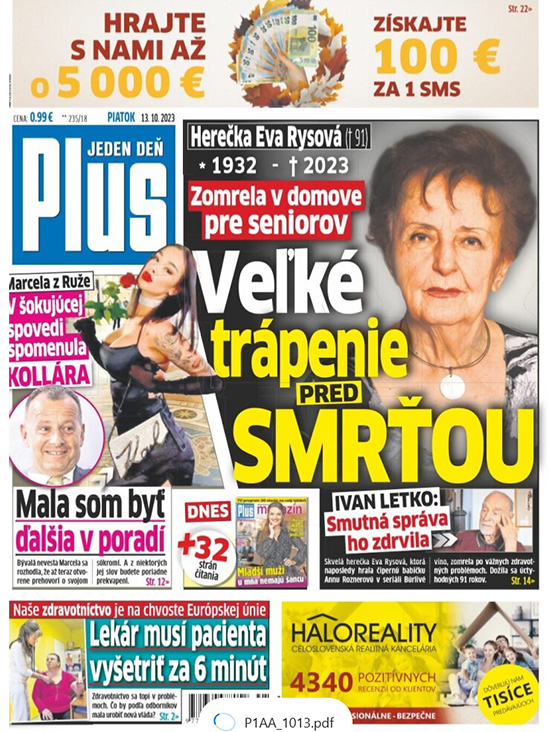 Na titulke Plus 1 deň