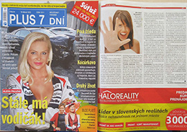 Recenzie, realitná kancelária HALO reality - Opäť reklama v Plus 7 dní