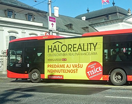 Recenzie, realitná kancelária HALO reality - Už aj autobusy sú HALO