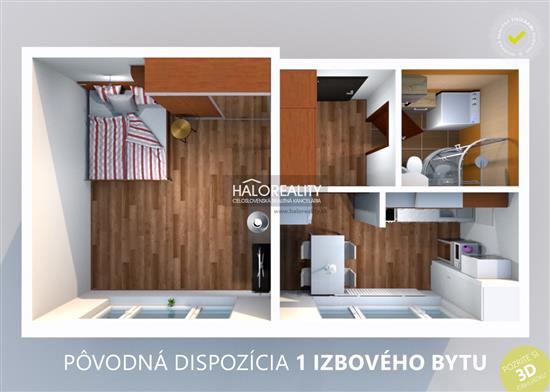 Predaj, jednoizbový byt Bratislava Petržalka, Vigľašská - EXKLUZÍVNE HALO REALITY