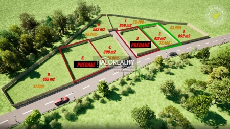 Predaj, pozemok pre rodinný dom   416 m2 Horná Seč, pozemky pripravené pre výs...