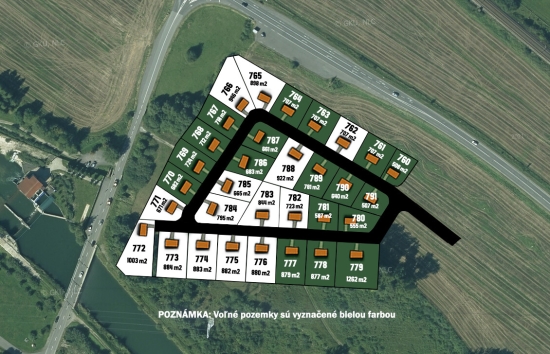 Predaj, pozemok pre rodinný dom   665 m2 Podtureň, Roveň, pozemok do osobého vlastníctva 123 €/m2