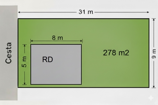 Predaj, stavebný pozemok so starším rodinným domom, 278 m2 Trnava,  Kopánka