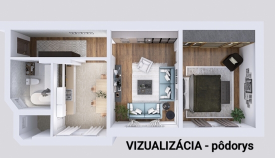 Predaj, dvojizbový byt Bratislava Nové Mesto, Šancová, s vlastným tichým dvorom