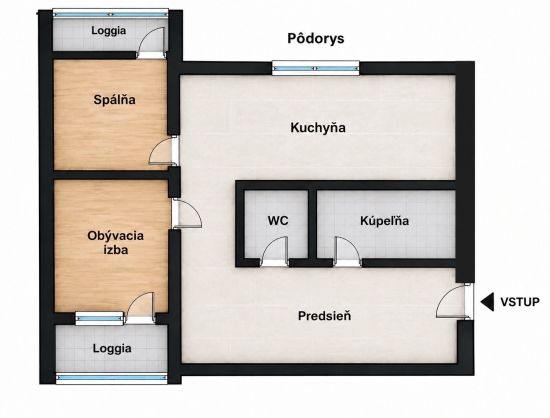 Predaj, dvojizbový byt Bratislava Dúbravka, Drobného ulica, 2 x loggia